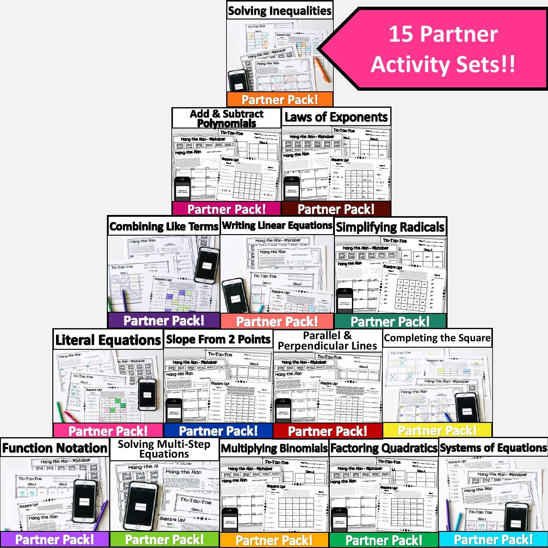 Fulton Math Pathways Algebra 1 Activities Bundle | Algebra Partner Activity – Lauren Fulton Math