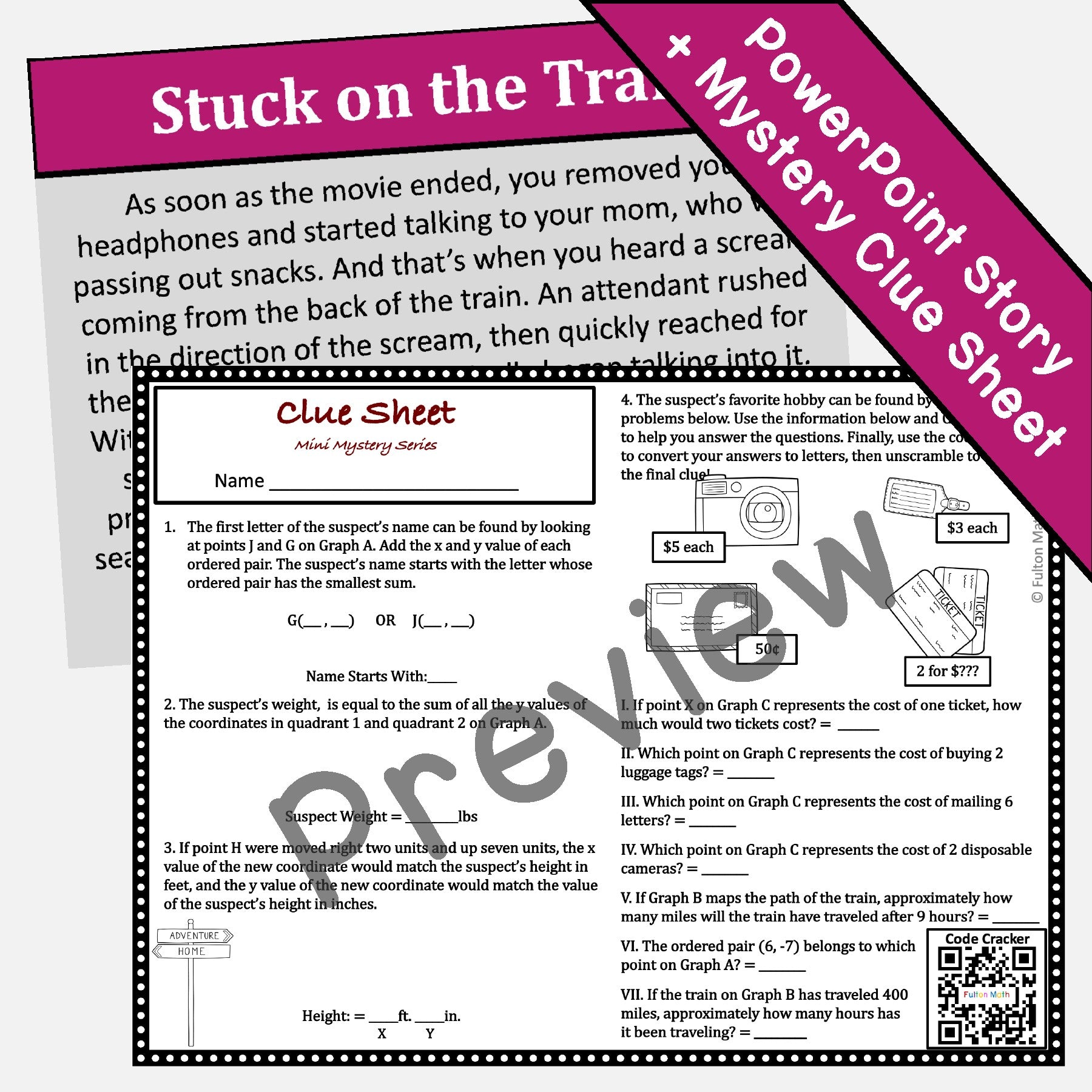 Coordinate Grid Activity Plotting Points In 4 Quadrants Murder Myste