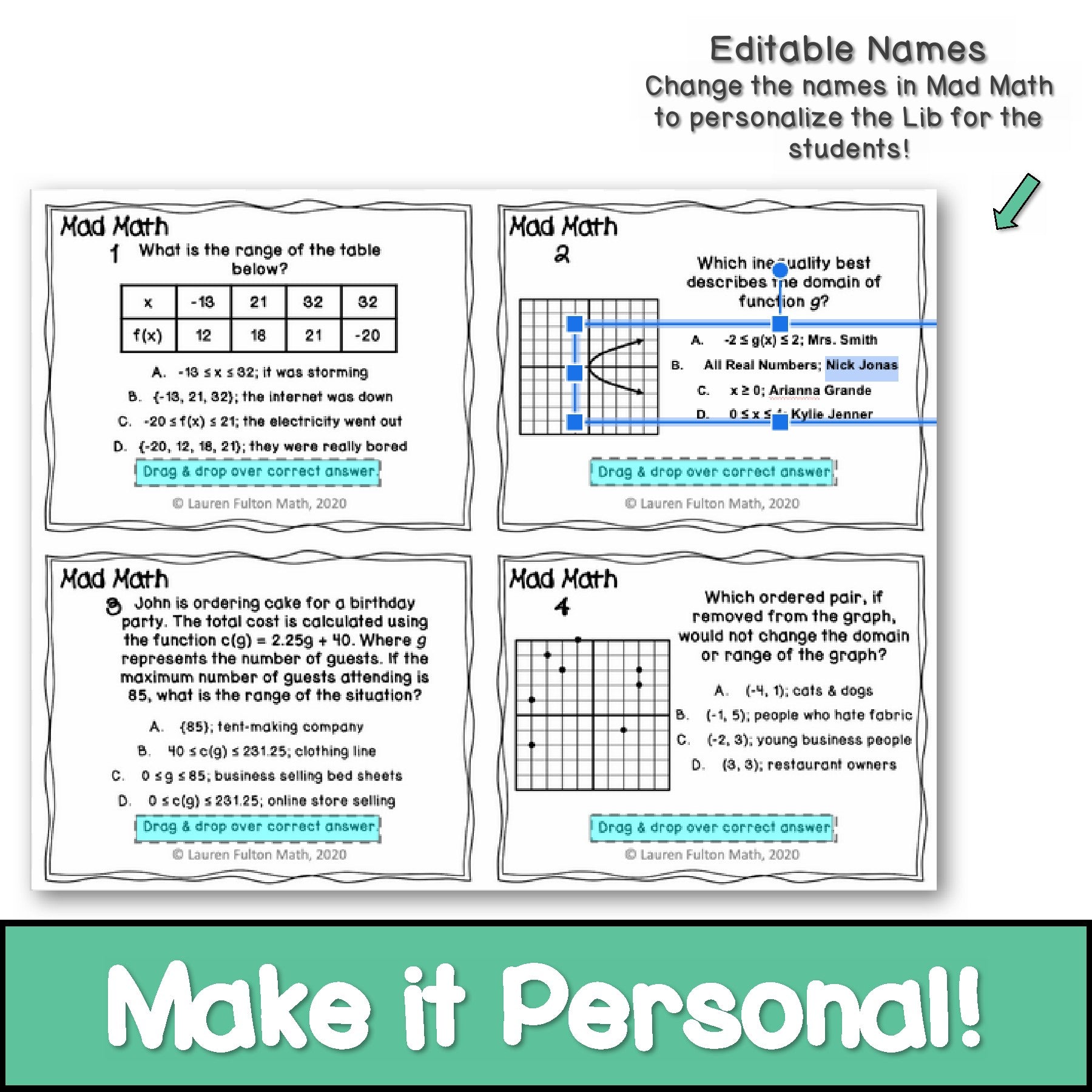 Fulton Math Pathways Algebra 1 Digital Activities Bundle – Lauren Fulton Math