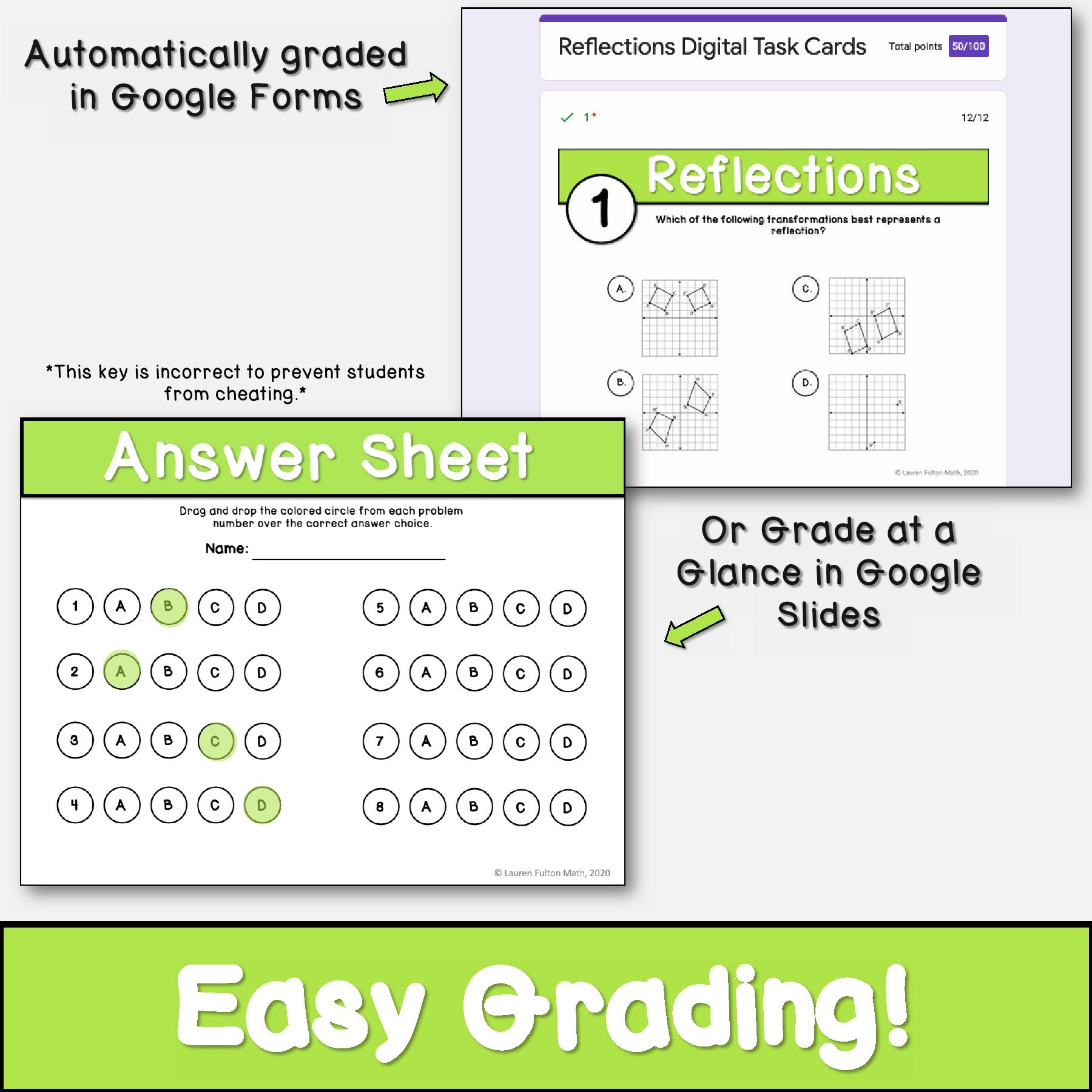Reflection Task Maths Reflections Digital Task Cards – Lauren Fulton Math