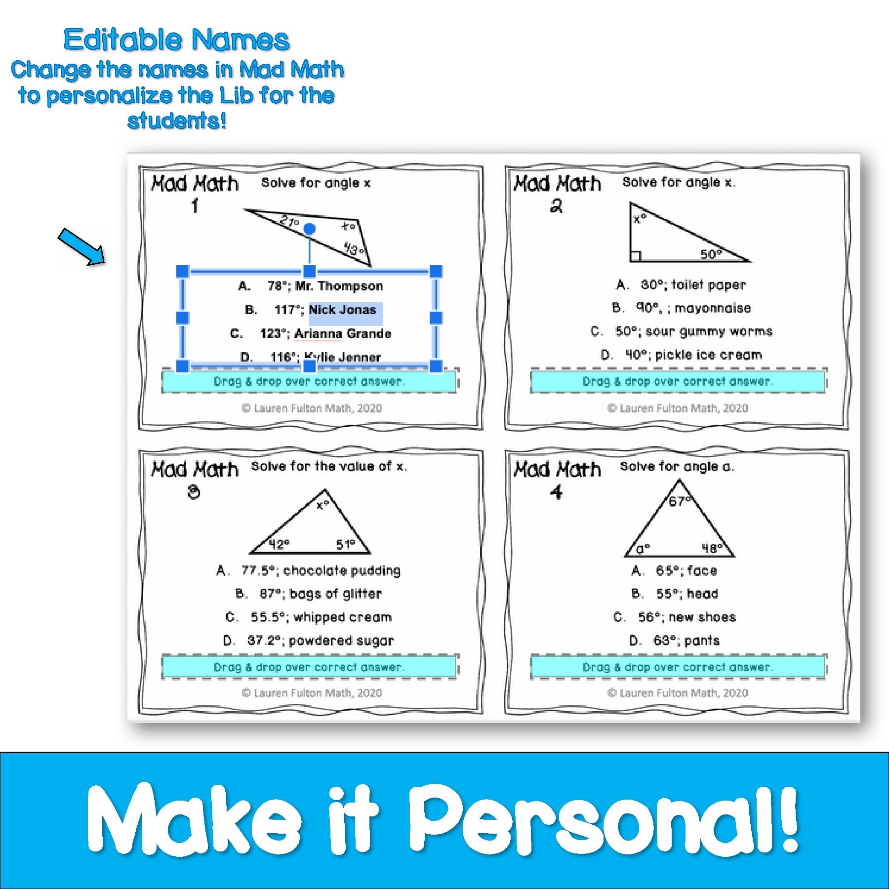 7th Grade Math Digital Activity Bundle – Lauren Fulton Math