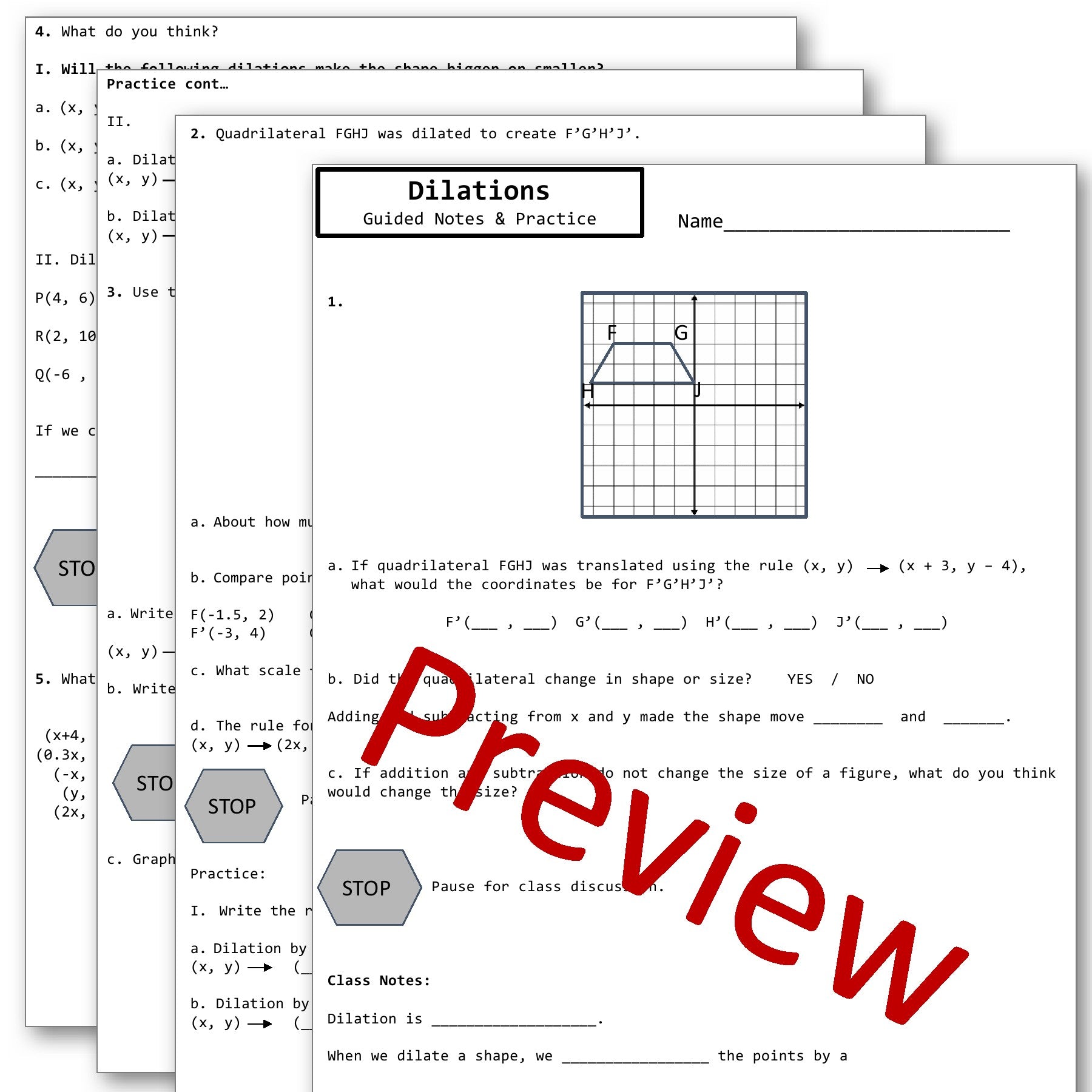 Fulton Math Pathways Transformations Activity & Guided Notes Bundle!! – Lauren Fulton Math