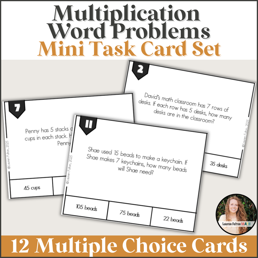 Multiplication Word Problems Task Card Activity - 3rd Grade, No Prep ...