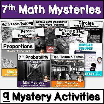 7th Grade Math Activity Bundle | Mystery Games – Lauren Fulton Math