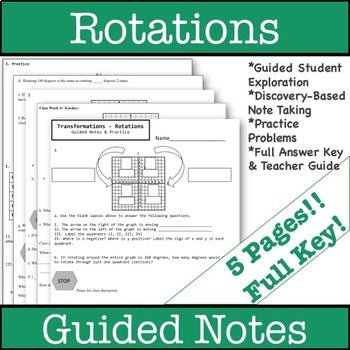 8th Grade Transformations Rotations Notes – Lauren Fulton Math