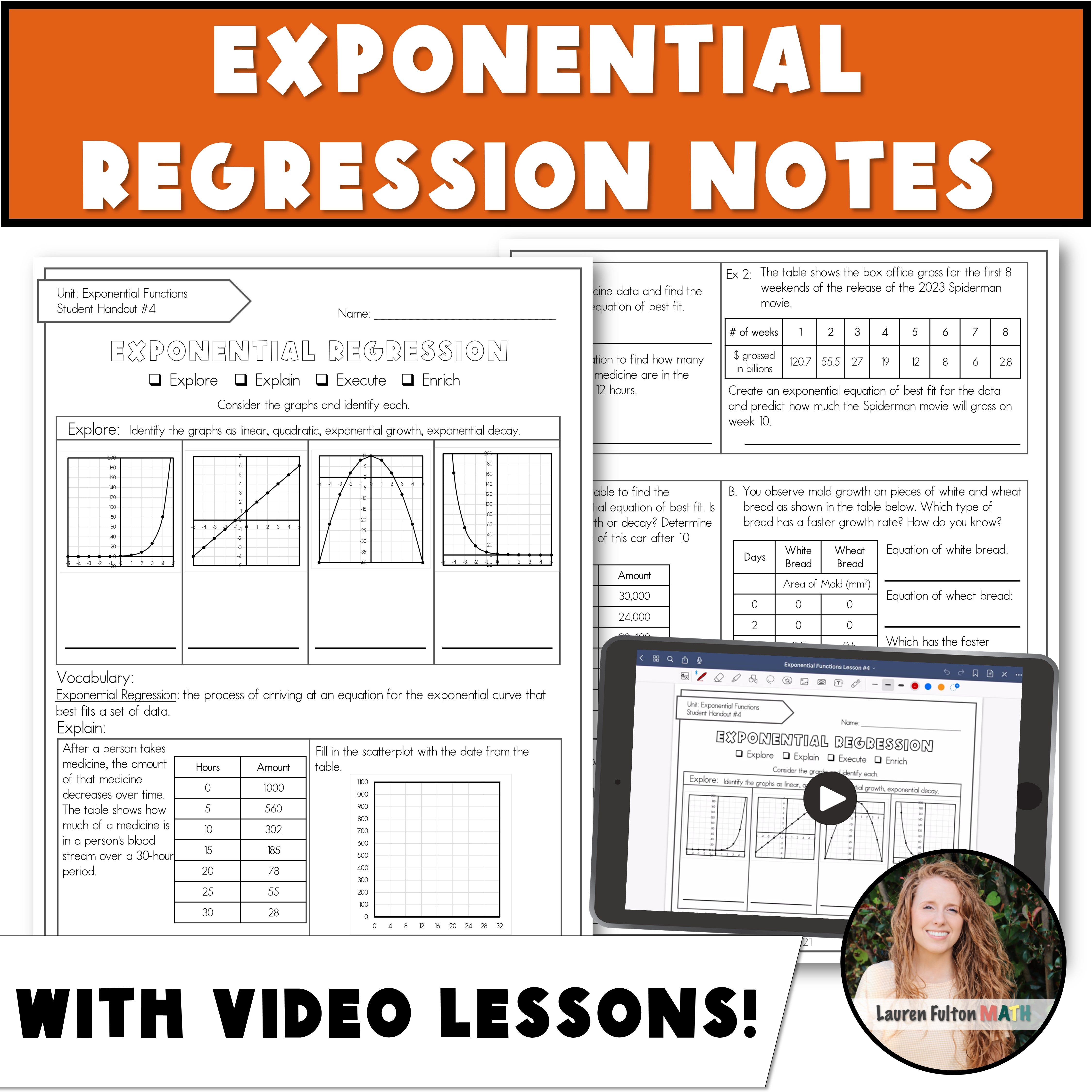 Exponential Regression Definition Math Exponential Regression Notes – Lauren Fulton Math