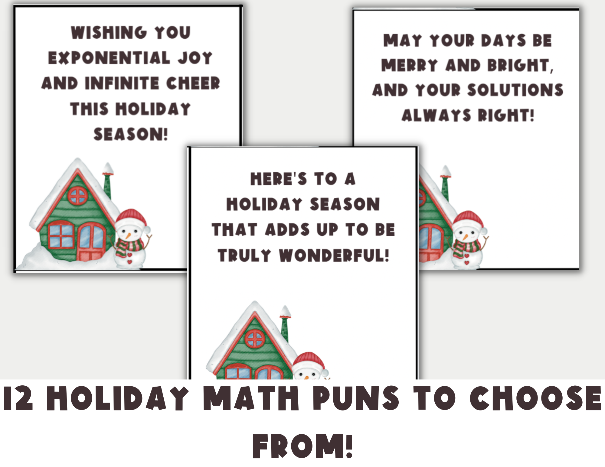 Printable Holiday/Christmas Math Cards β Lauren Fulton Math