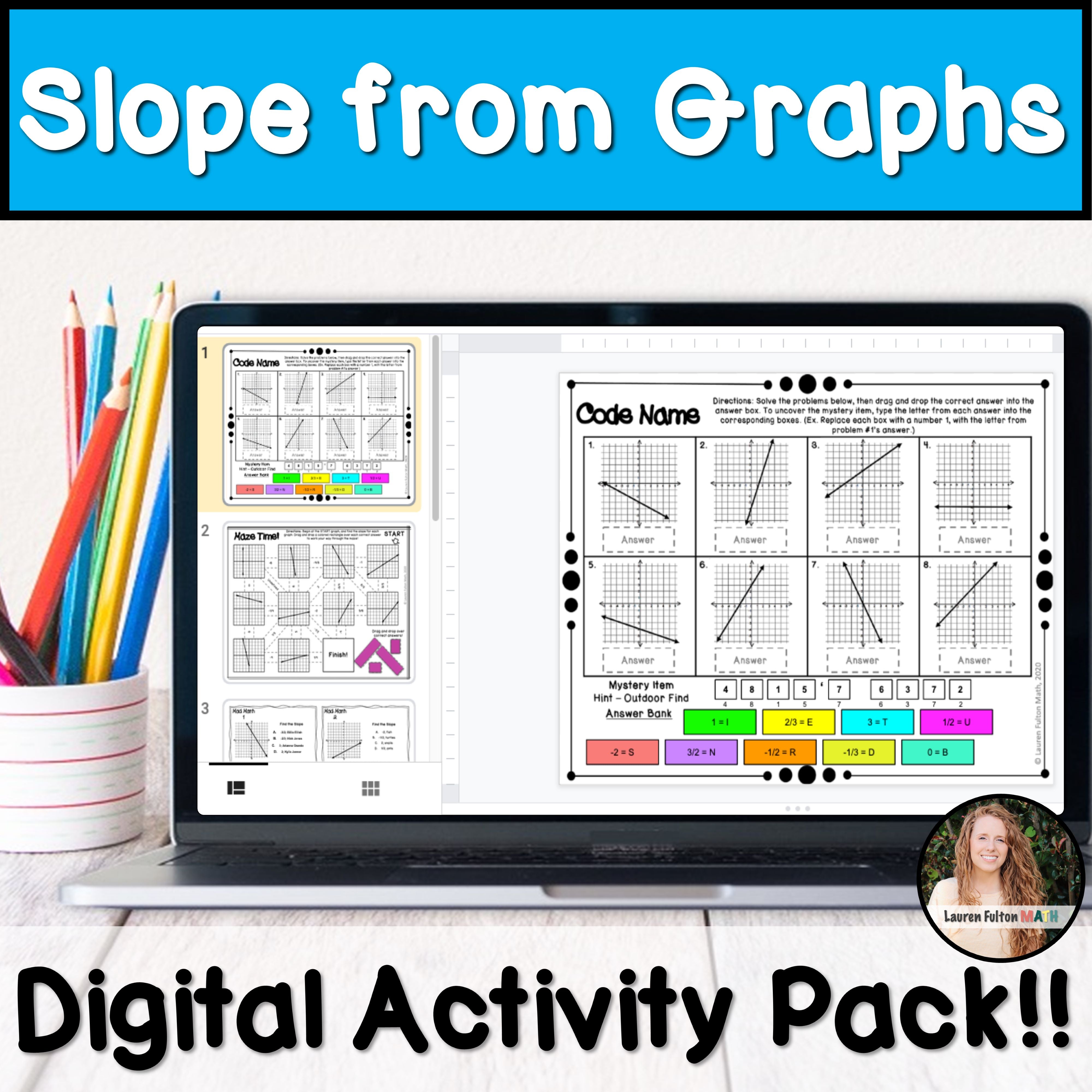 Math Slope Graph 20 Rows Finding Slope from Graphs Digital Activity – Lauren Fulton Math