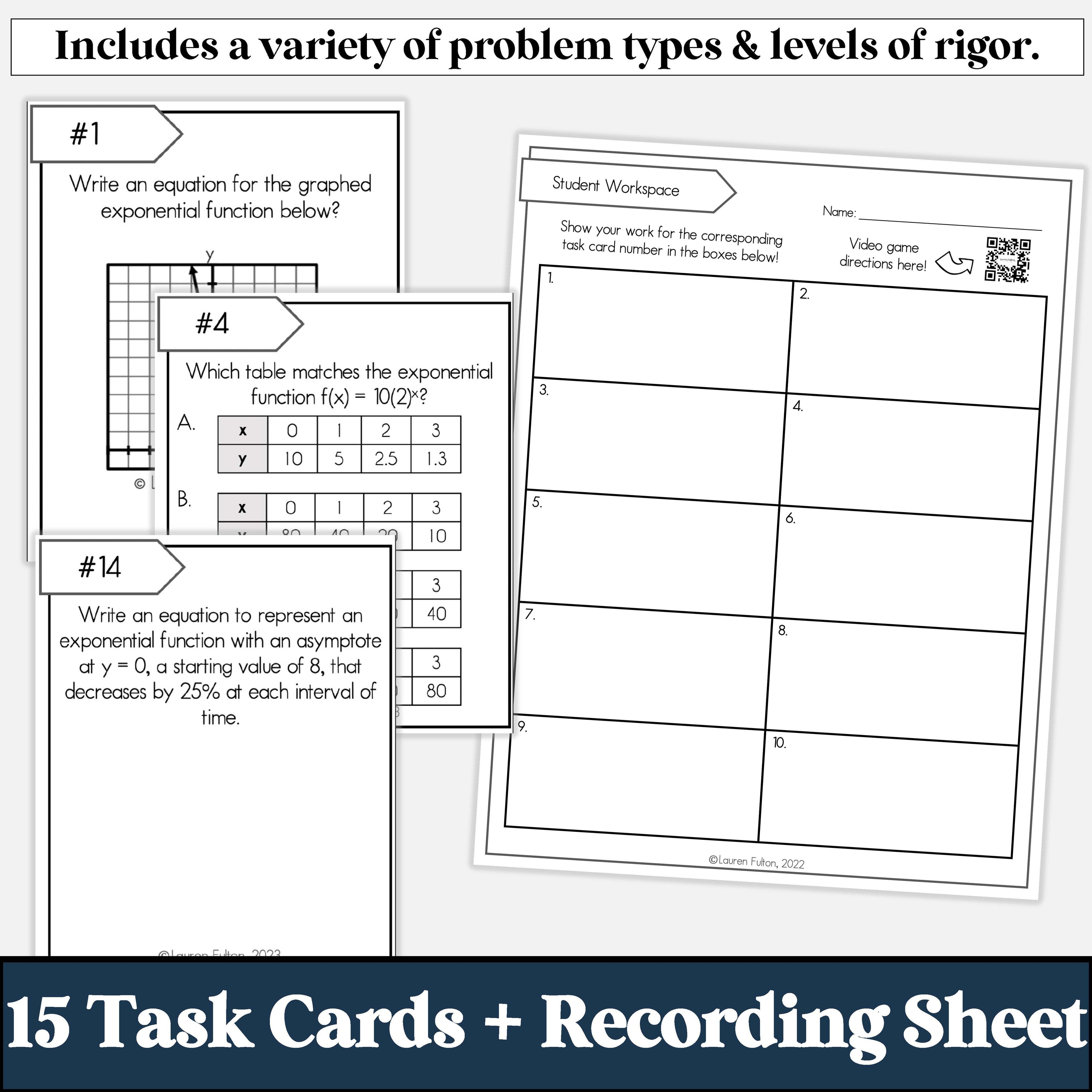 Writing And Graphing Exponential Functions Maze Activity For Algebra Writing and graphing exponential functions maze activity for algebra