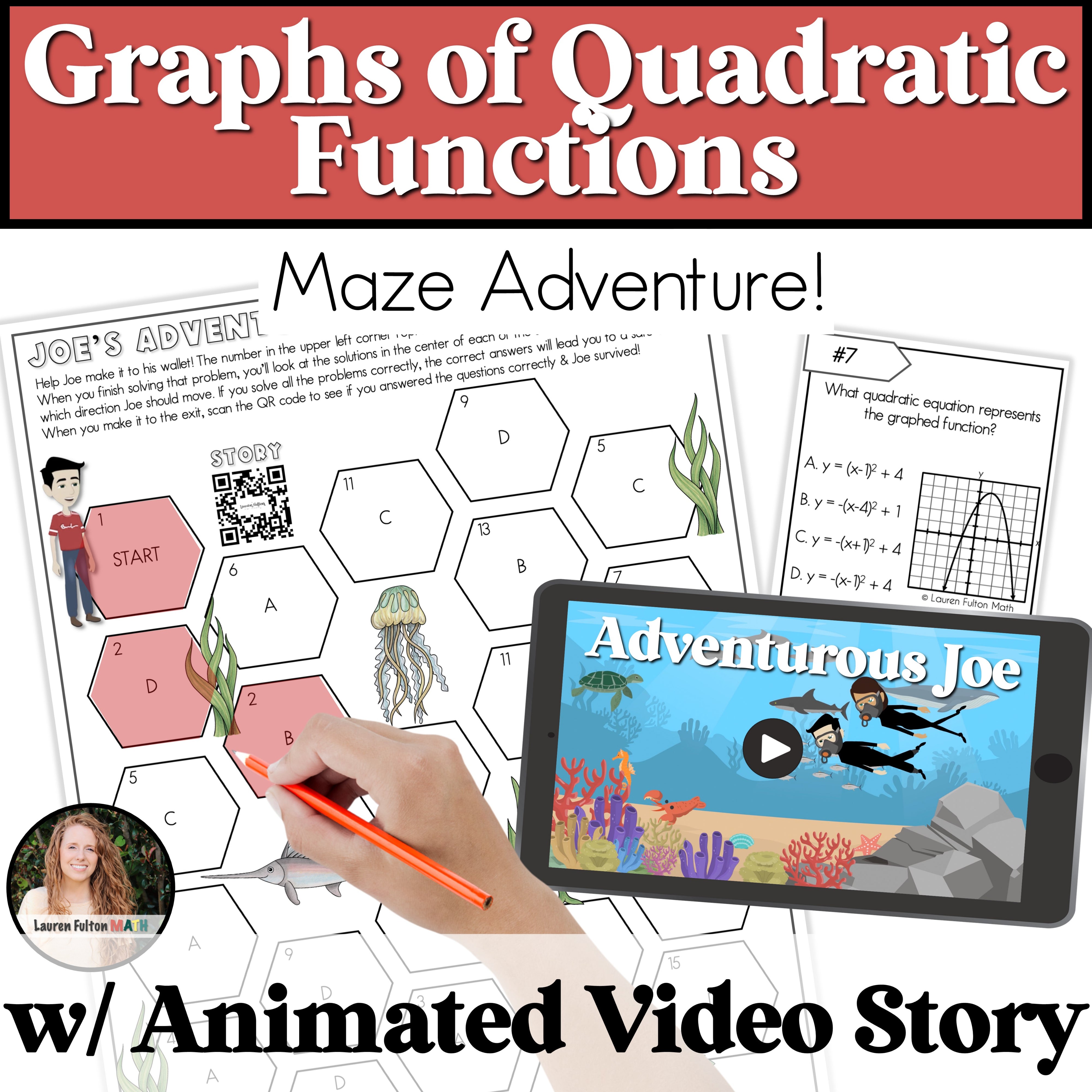 Fulton Math Pathways Graphing Quadratic Functions Activity: Key Features of Standard and Ve ...