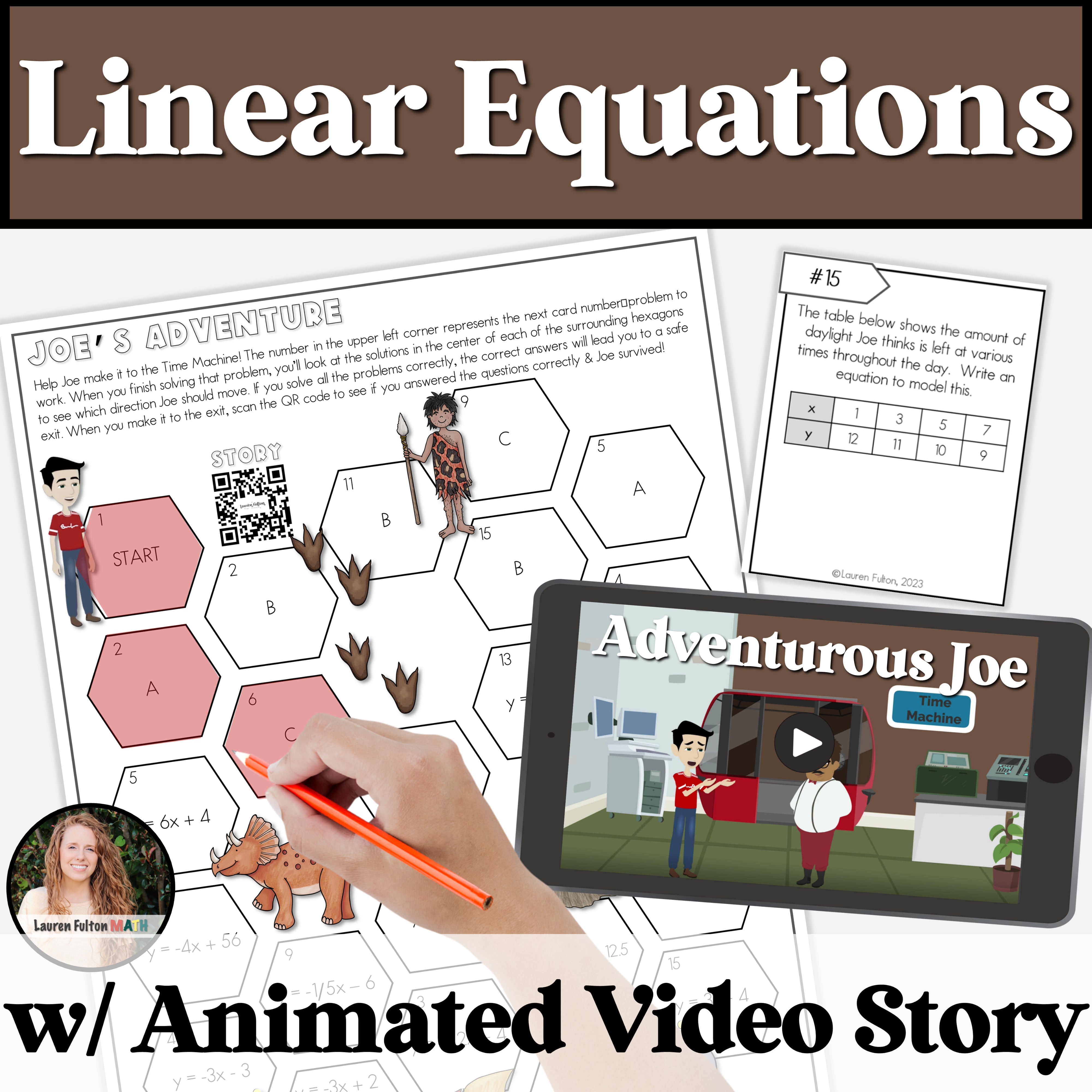 Writing Linear Equations Review Activity | Adventurous Joe – Lauren ...