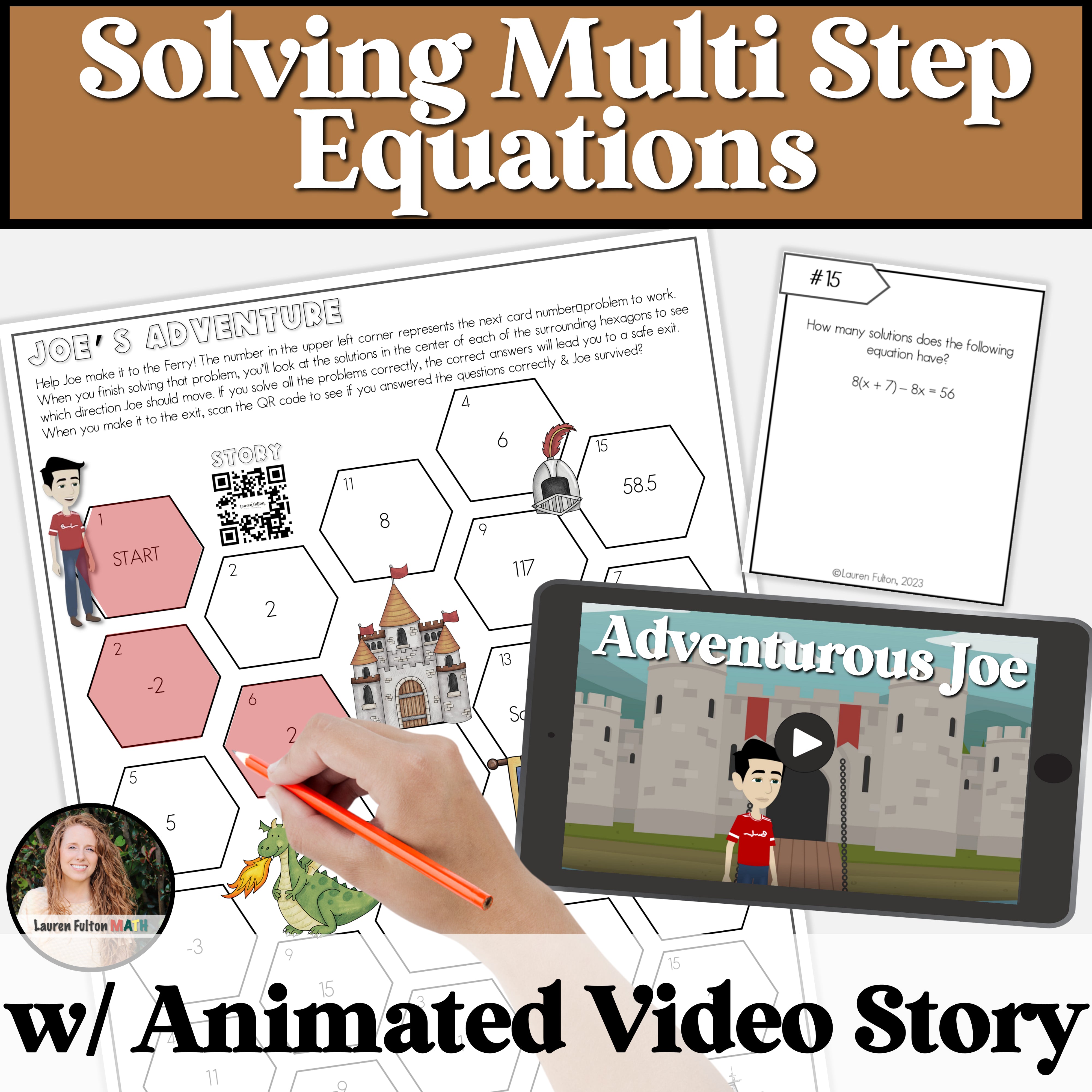Solving Multi Step Equations with Word Problems Activity | Adventurous ...