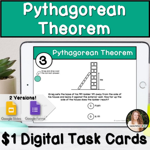 Pythagorean Theorem Activity Digital Task Cards – Lauren Fulton Math