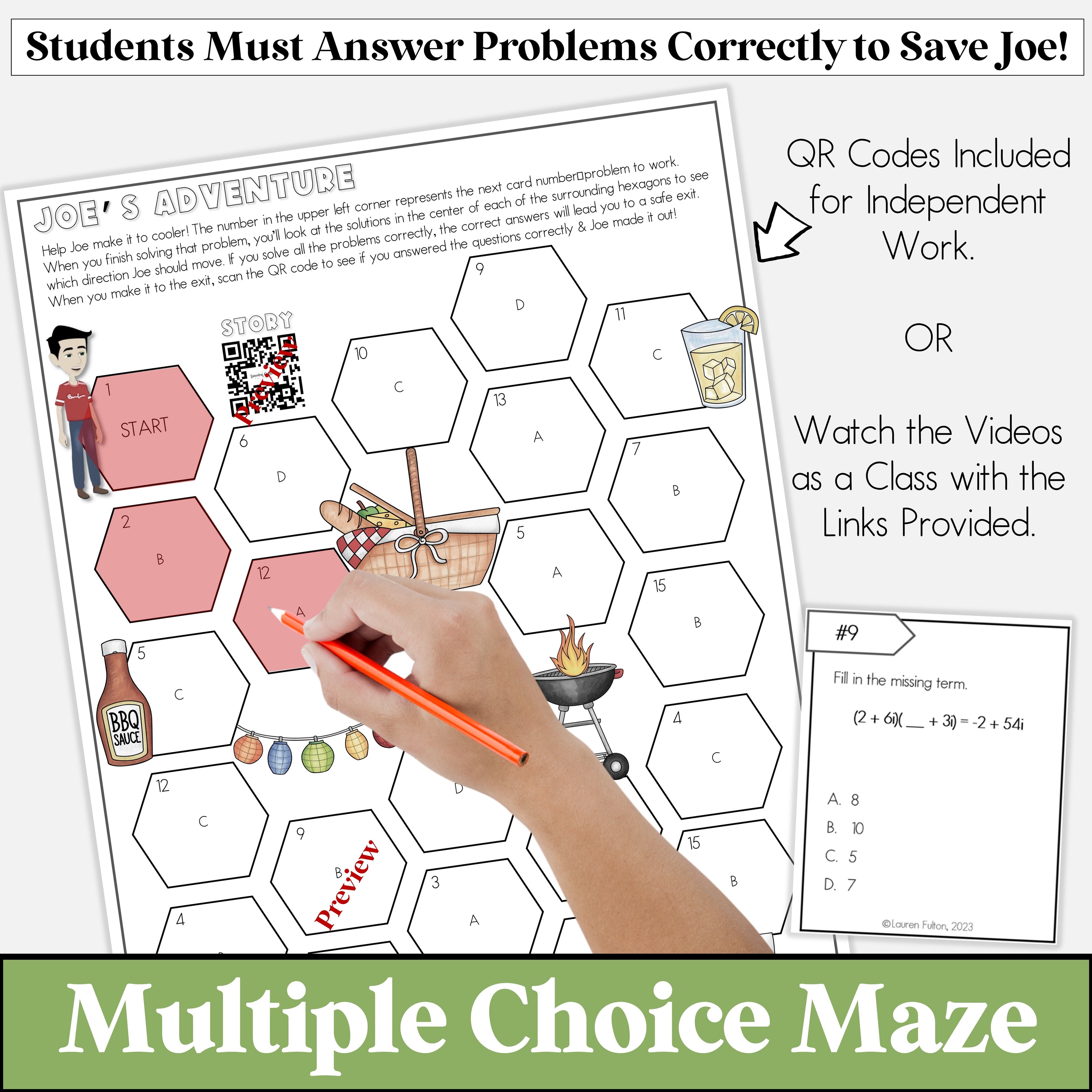 Fulton Math Pathways Operations with Complex Numbers Maze Activity for Algebra 2 – Lauren ...