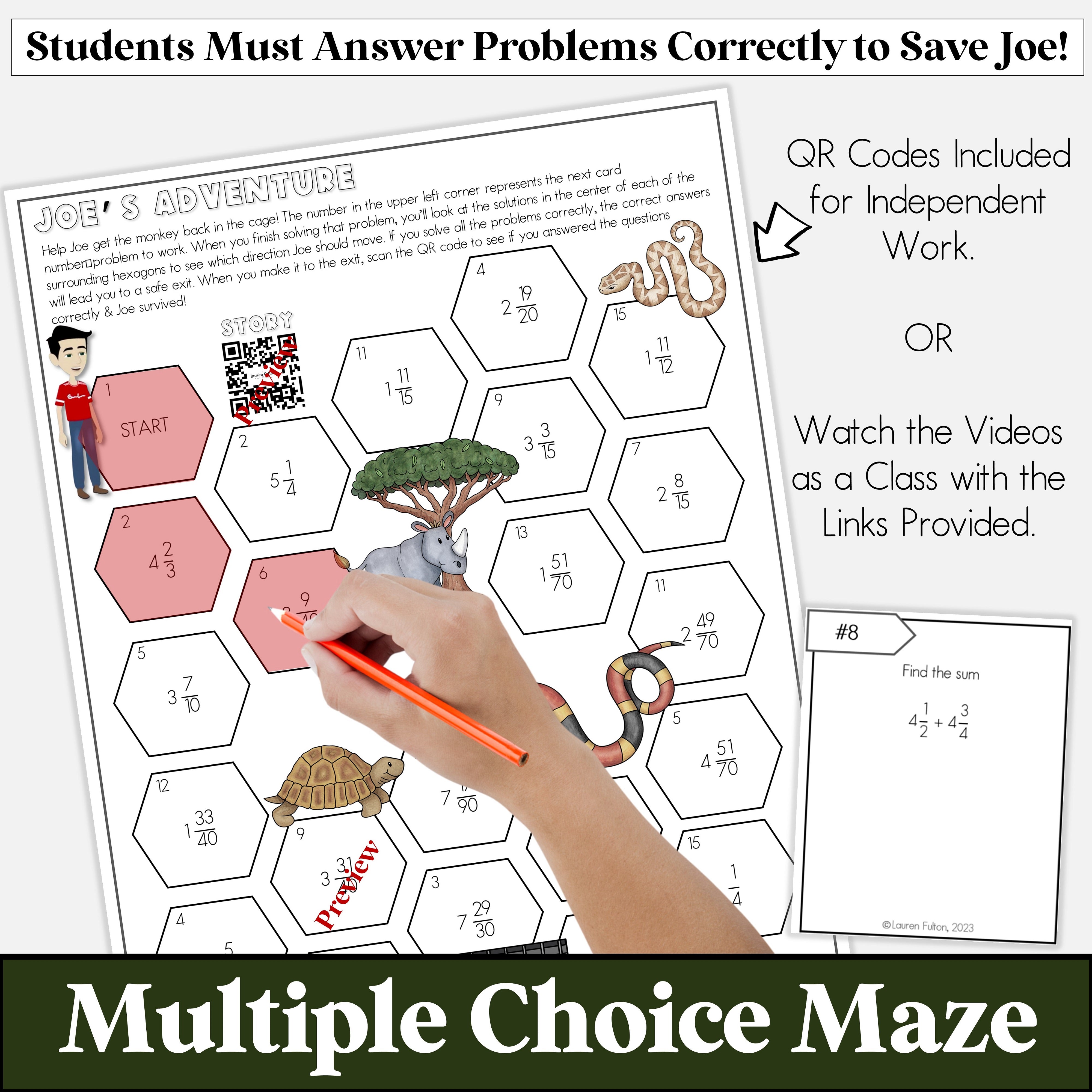 Adding and Subtracting Mixed Numbers Maze Activity for 5th Grade ...