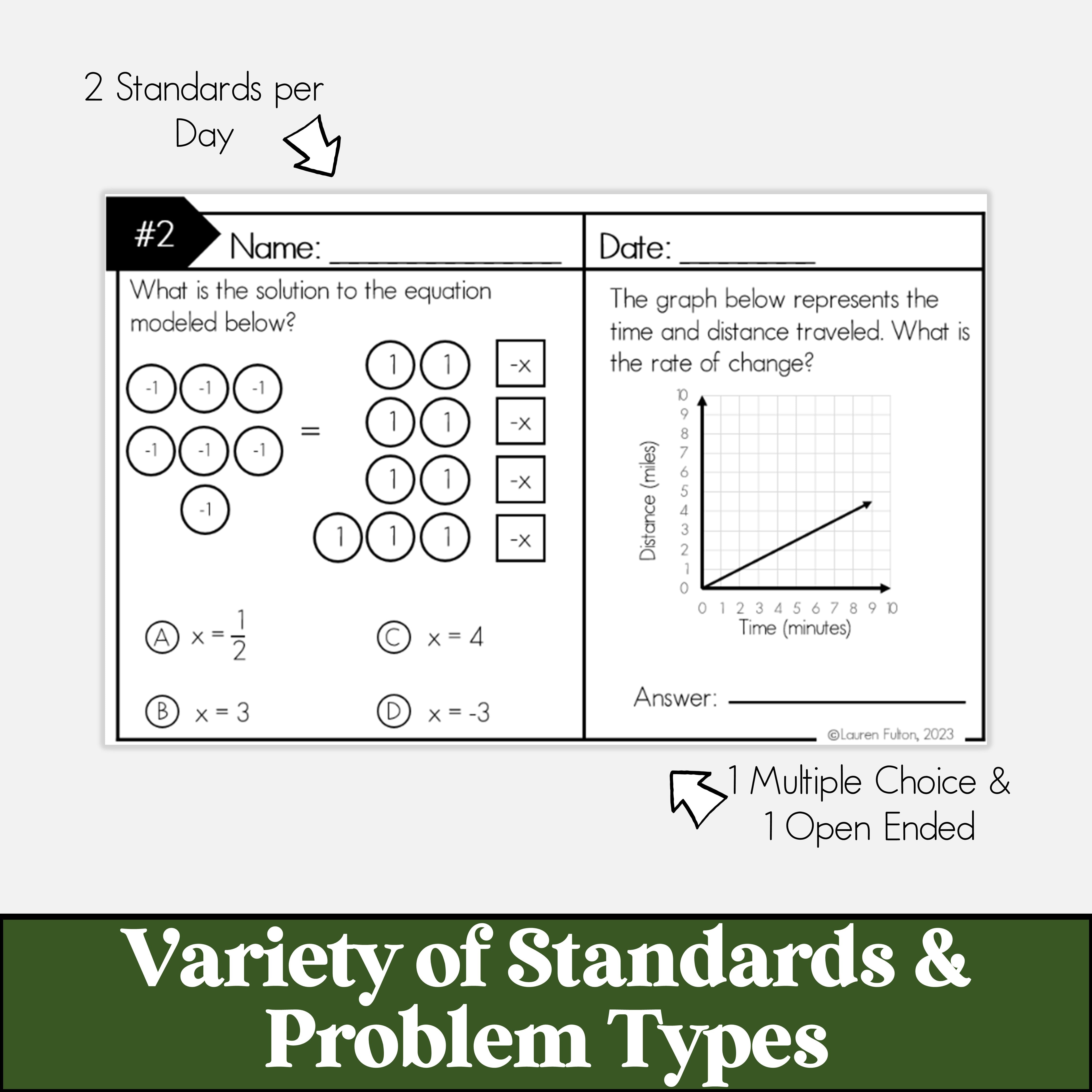 Printable Bell Ringer 7th Grade Math 7th Grade Math Spiral Review Bell Ringers, Warmups, Bellwork for 2nd S ...