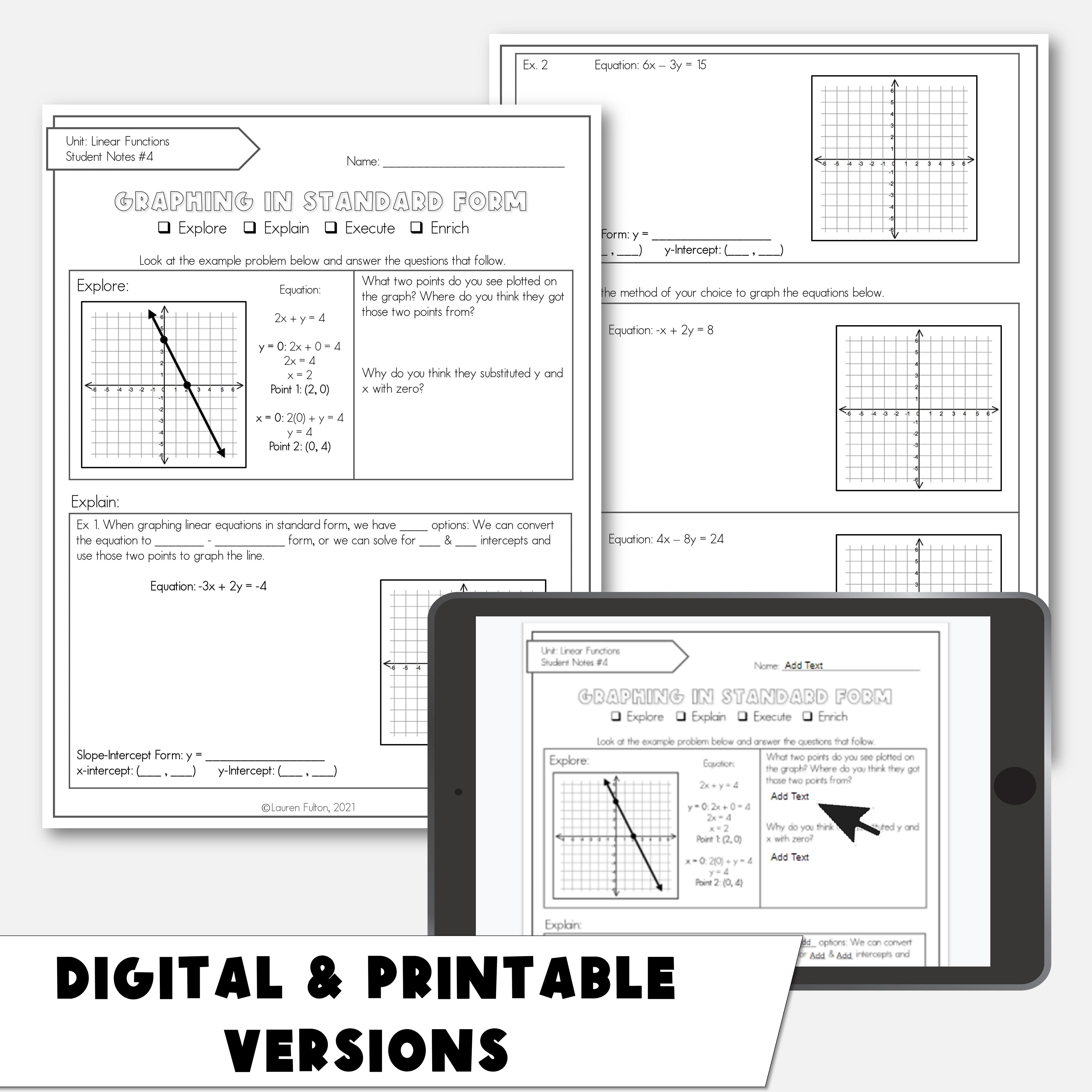 Graphing Linear Equations In Standard Form Notes Lauren Fulton Math graphing-linear-equations-in-standard-form-notes-lauren-fulton-math
