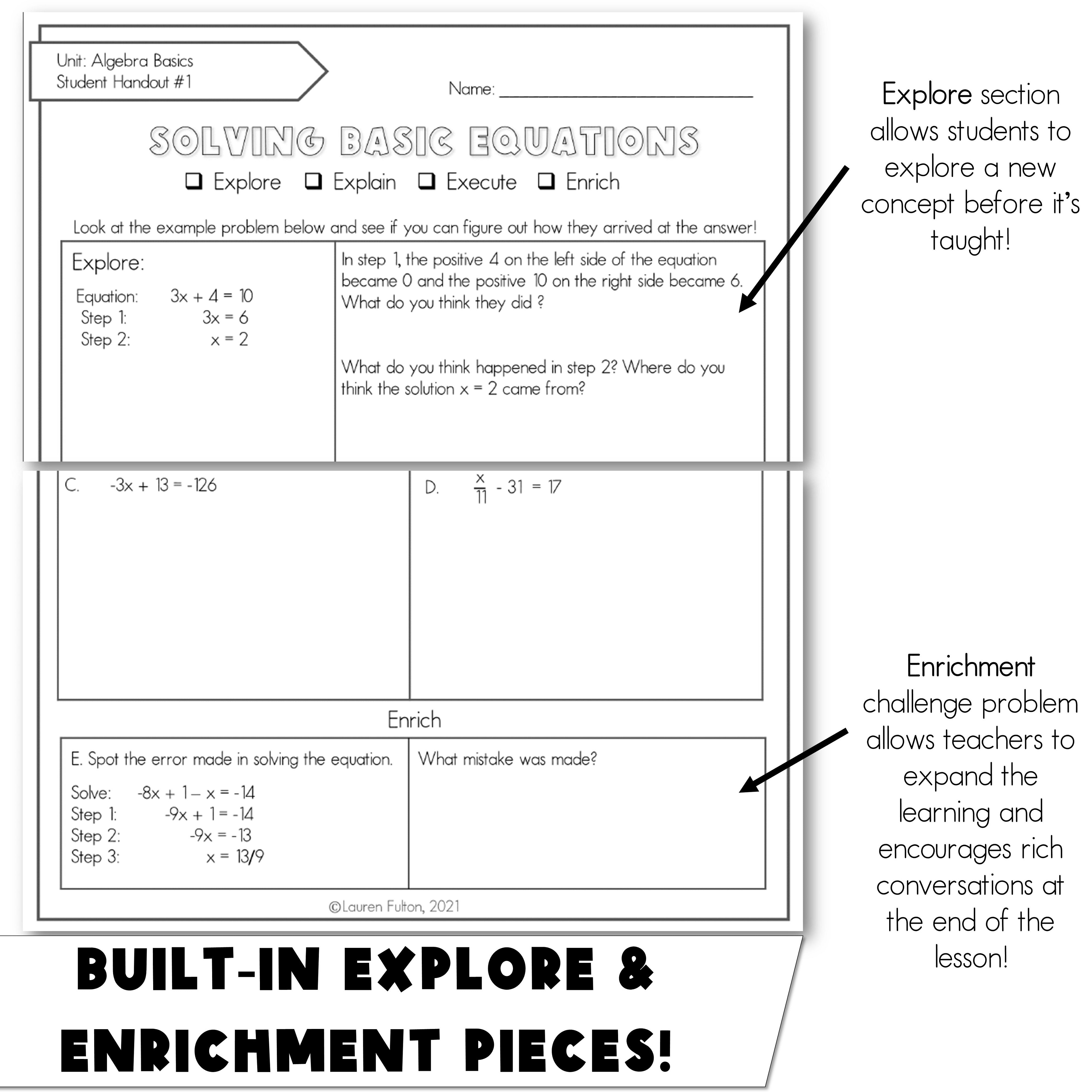 Solving 2 Step Equations Notes – Lauren Fulton Math