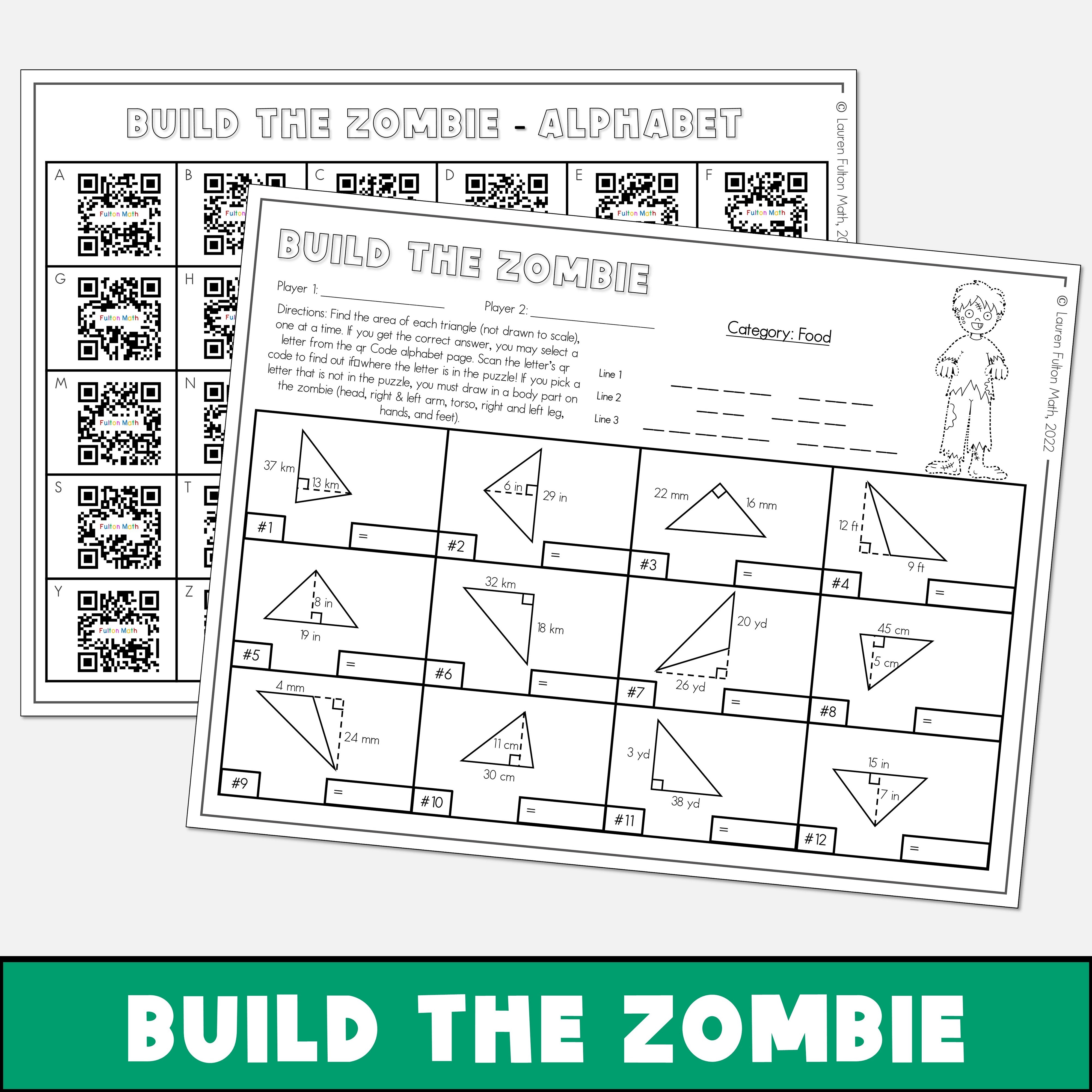 Finding Area of Triangles Partner Activity 6th 7th Grade – Lauren ...